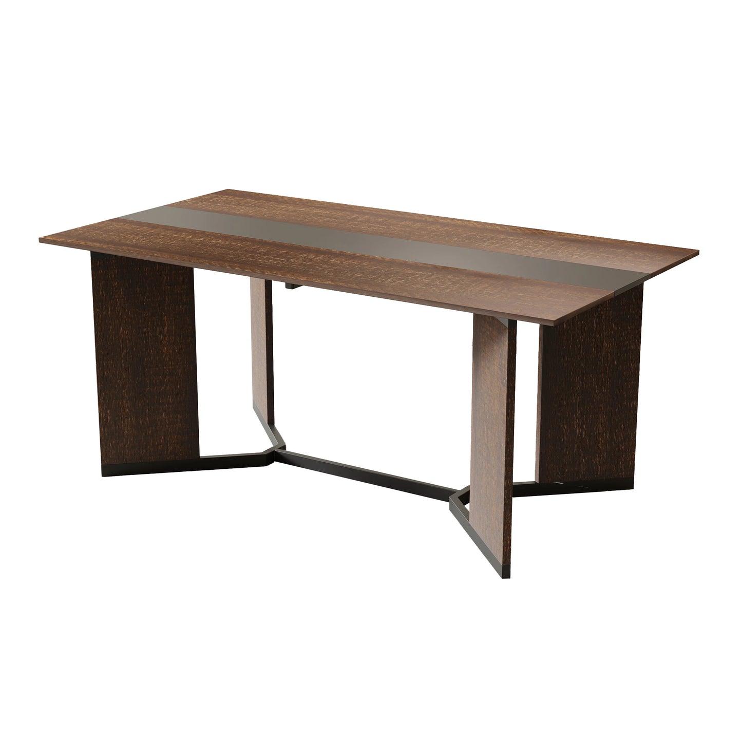 71In Large Rectangular White Dining Table for 4 5 6 8 10 People, w/Marble Color, Wood Tabletop, Metal Leg