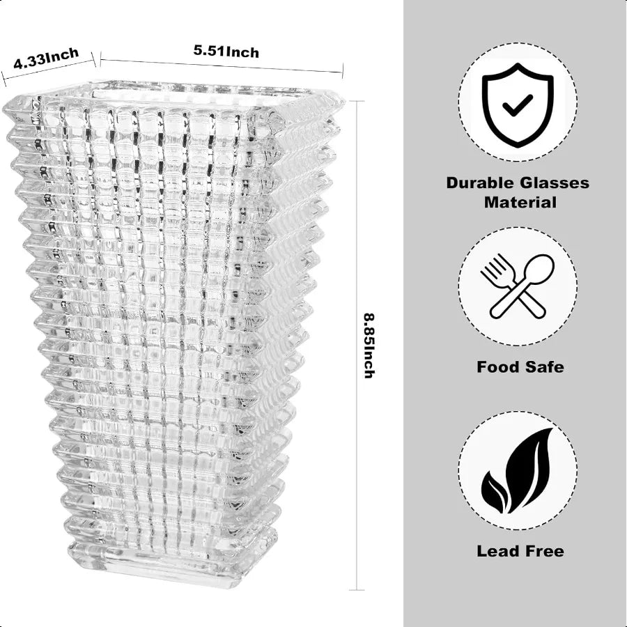 Crystal Vase Large Clear Glass
