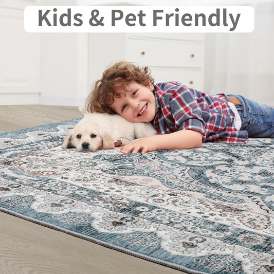 Non-Slip Low Pile Area Rugs ,Machine Washable