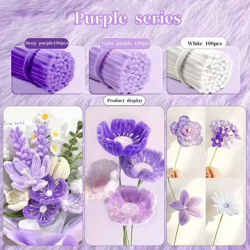 Chenille Stems 30cm Pipe Cleaners Craft Supplies DIY Art Handmade Flower Making