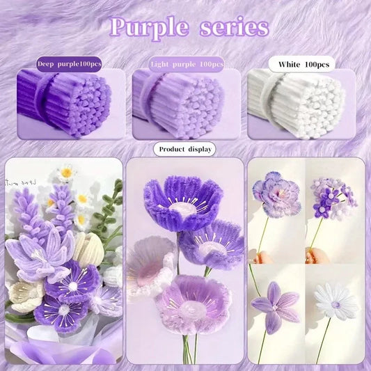 Chenille Stems 30cm Pipe Cleaners Craft Supplies DIY Art Handmade Flower Making