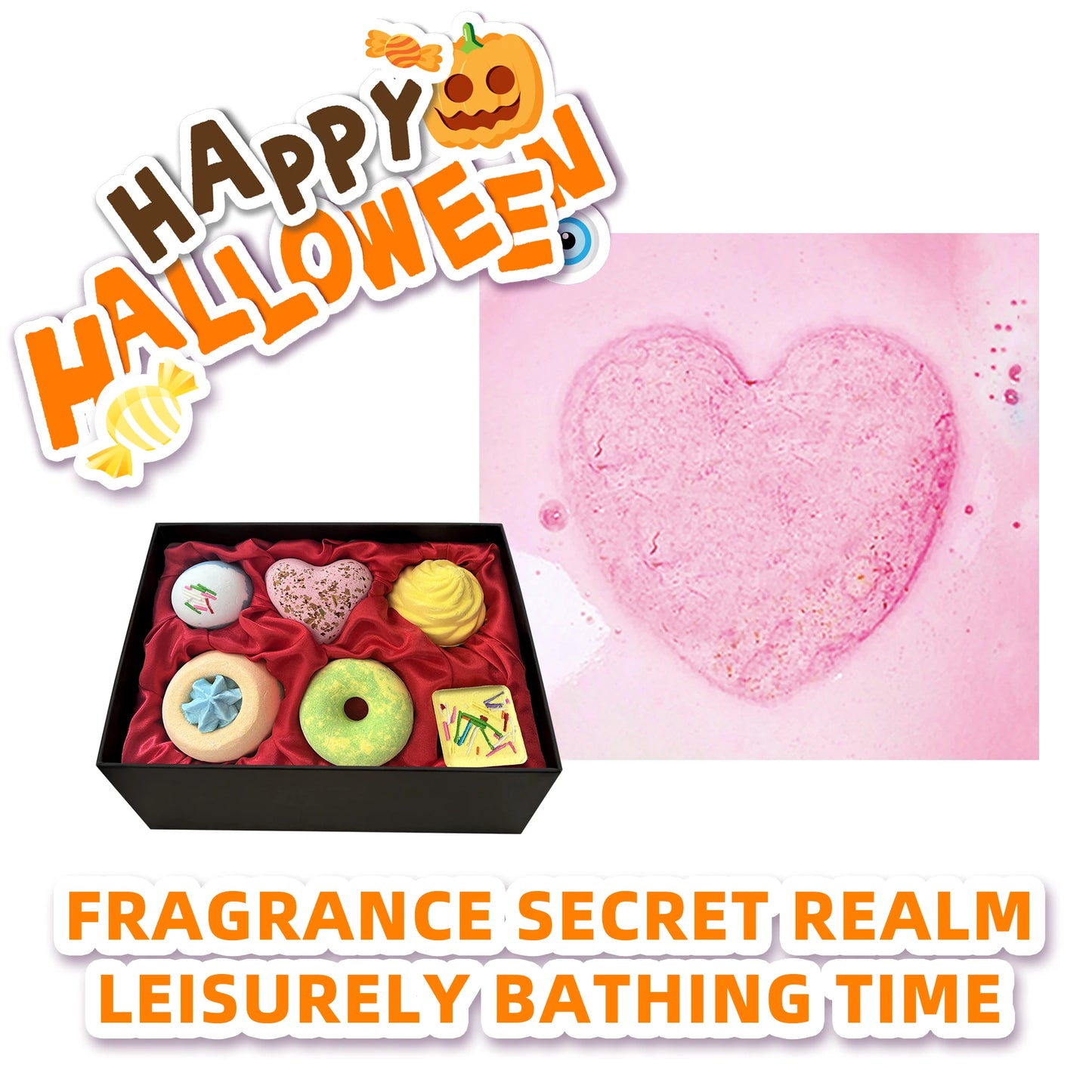 Halloween gifts  Bath Bombs Gift Set Natural Organic Bubble Bath Salt Ball Skin Care Moisturizing Exfoliating  Fragrances