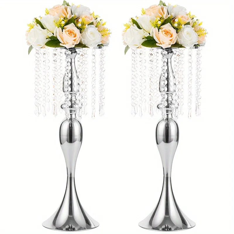 Tall Crystal Flower Stand