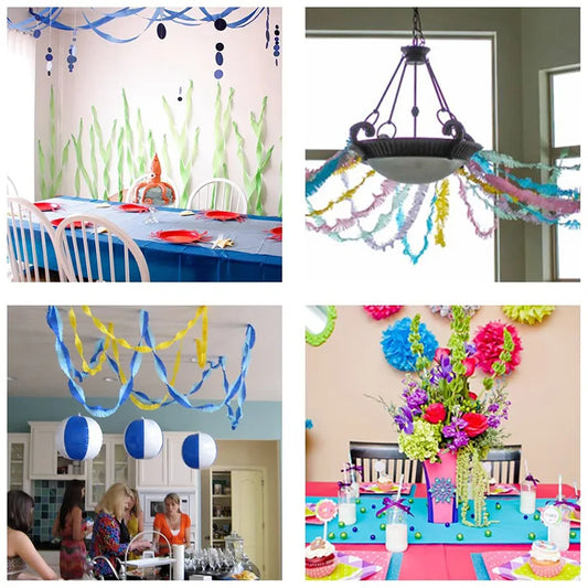 12Pcs/Rolls Crepe Paper Decorations in 12 Colors 82ft