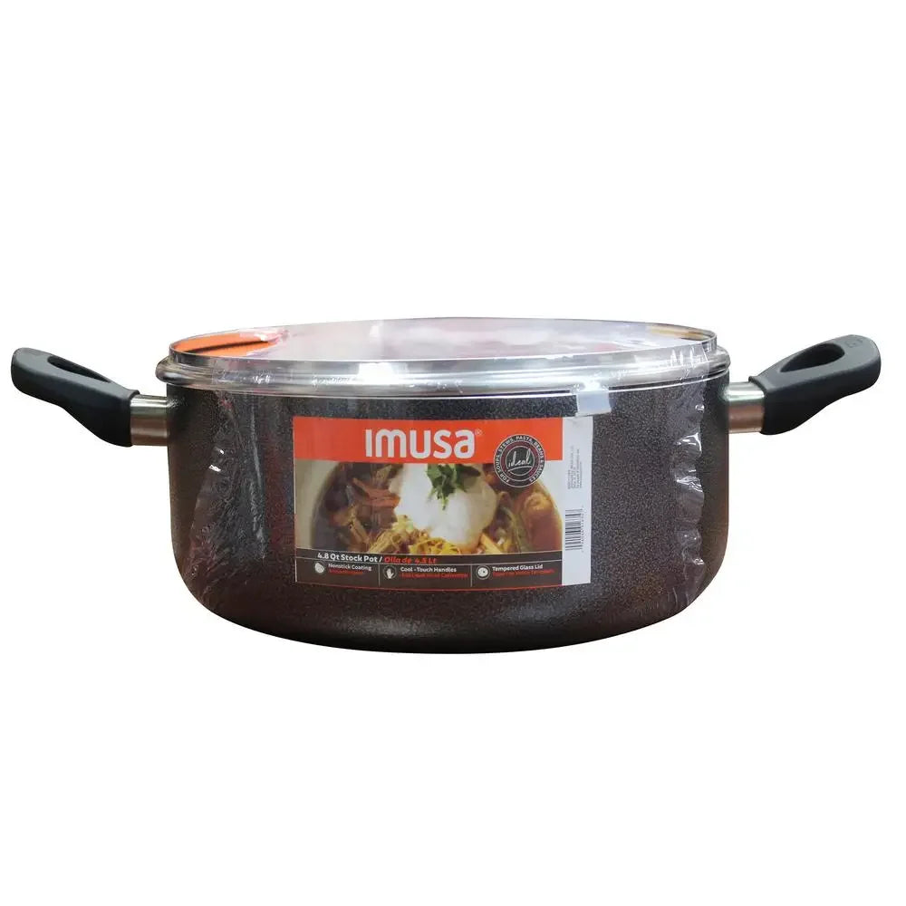 Aluminum 4-Quart Nonstick Dutch Oven Glass Lid Cooking Pot Beans Rice Stews Soups
