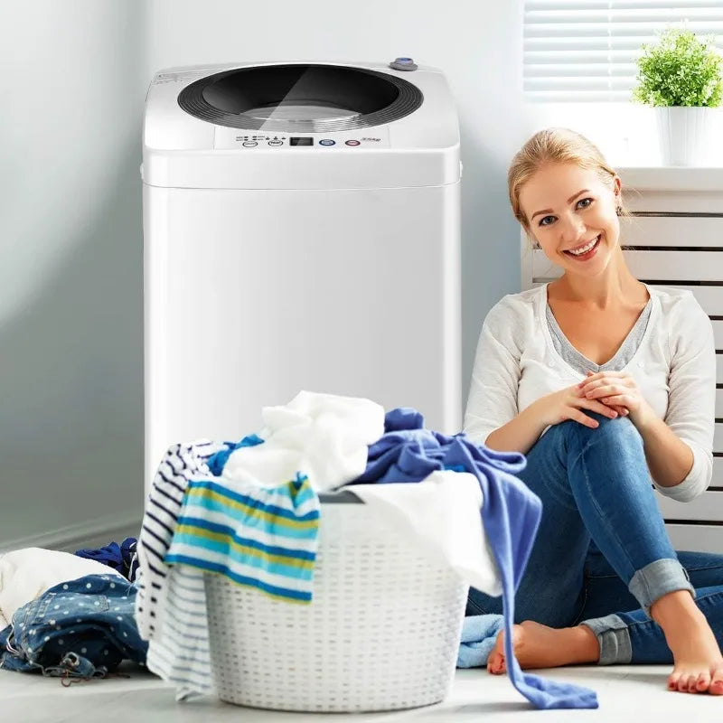 Portable Washing Machine, Full Automatic Washer and Dryer Combo, with Built-in Pump Drain 8 LBS  for Apartment RV Dorm