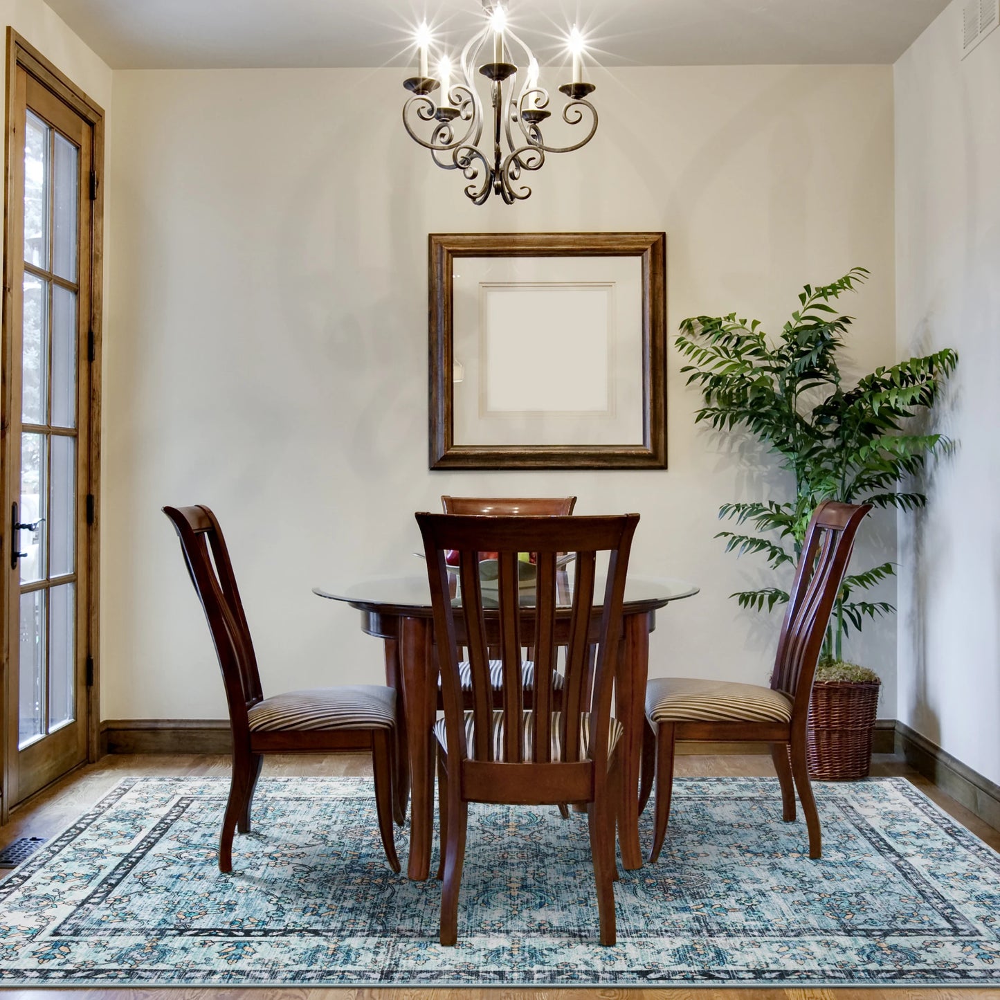 Vintage Area Rugs Low Pile Machine Washable