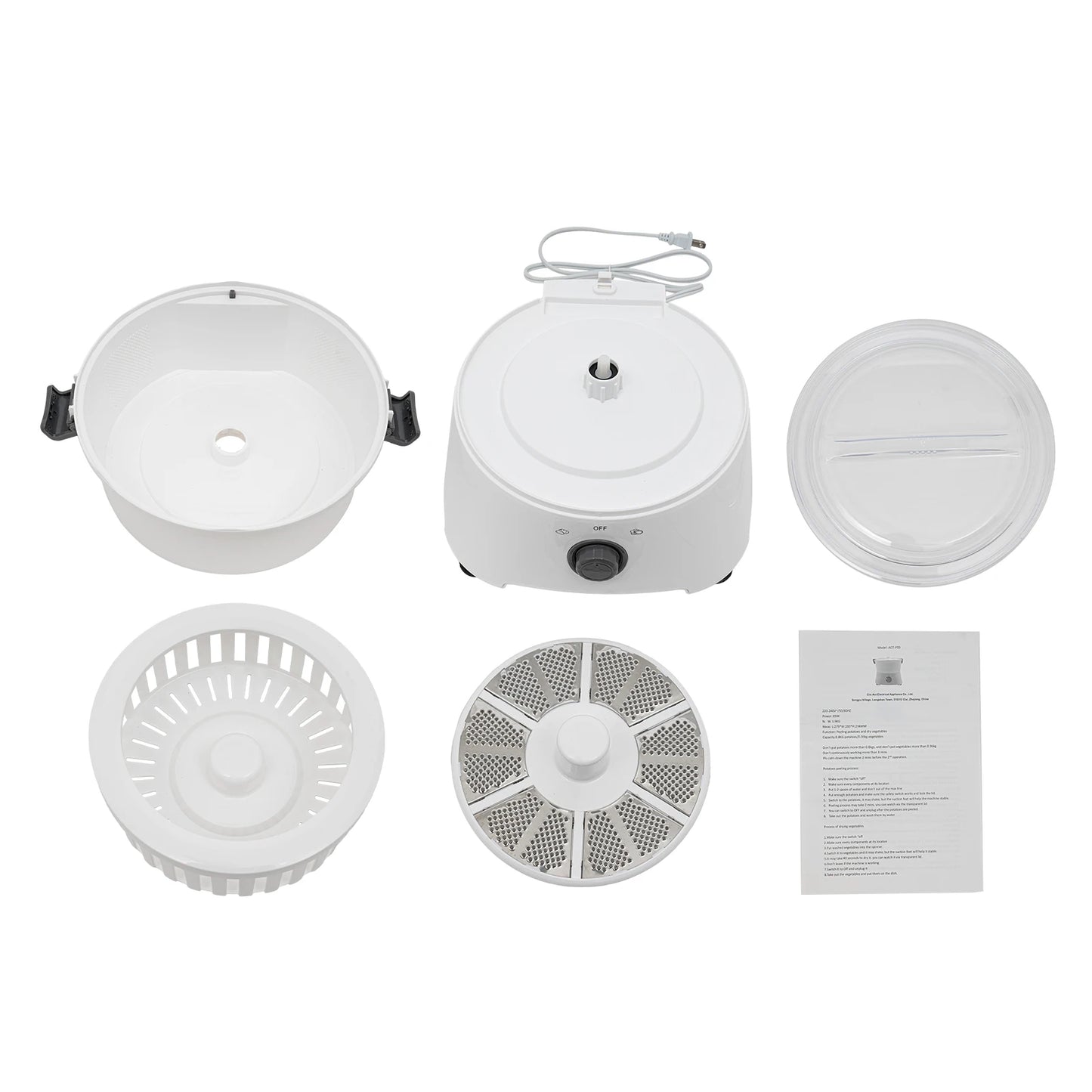 Electric Potato Peeler: High-Quality, Powerful Motor, Fast and Safe Operation for Effortless Peeling and Vegetable Preparation