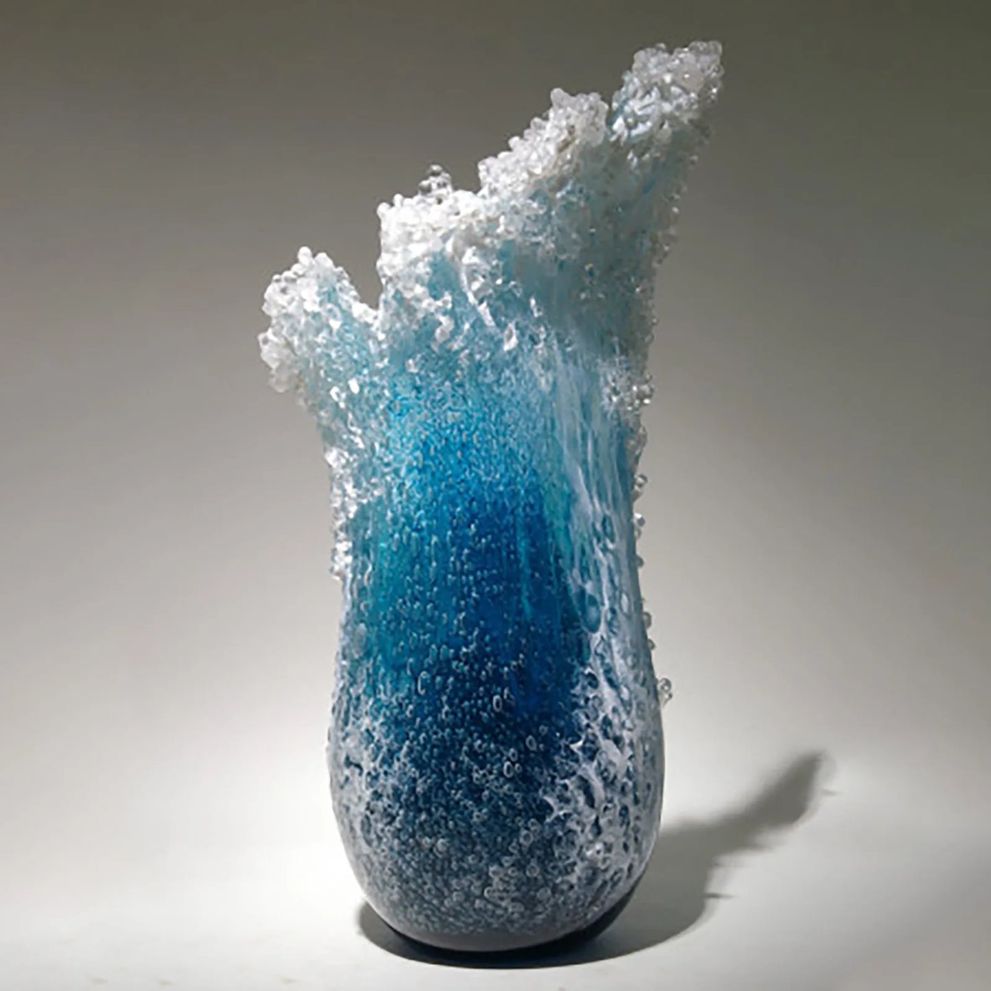 Sea Wave Vase, Wavy Vase Resin Blue