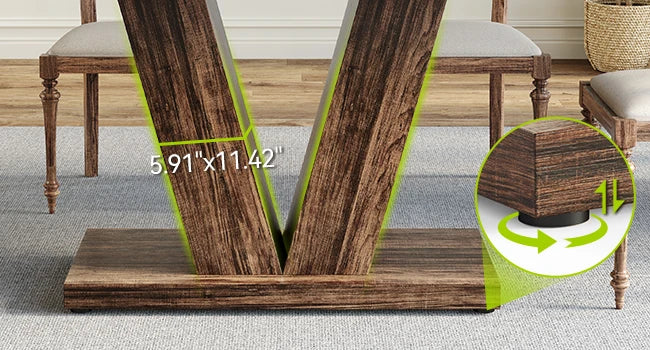 47 Inches Dining Table for 4, Modern Dining Room Tables, White Rectangle Table for Dining Room, Kitchen, Living Room