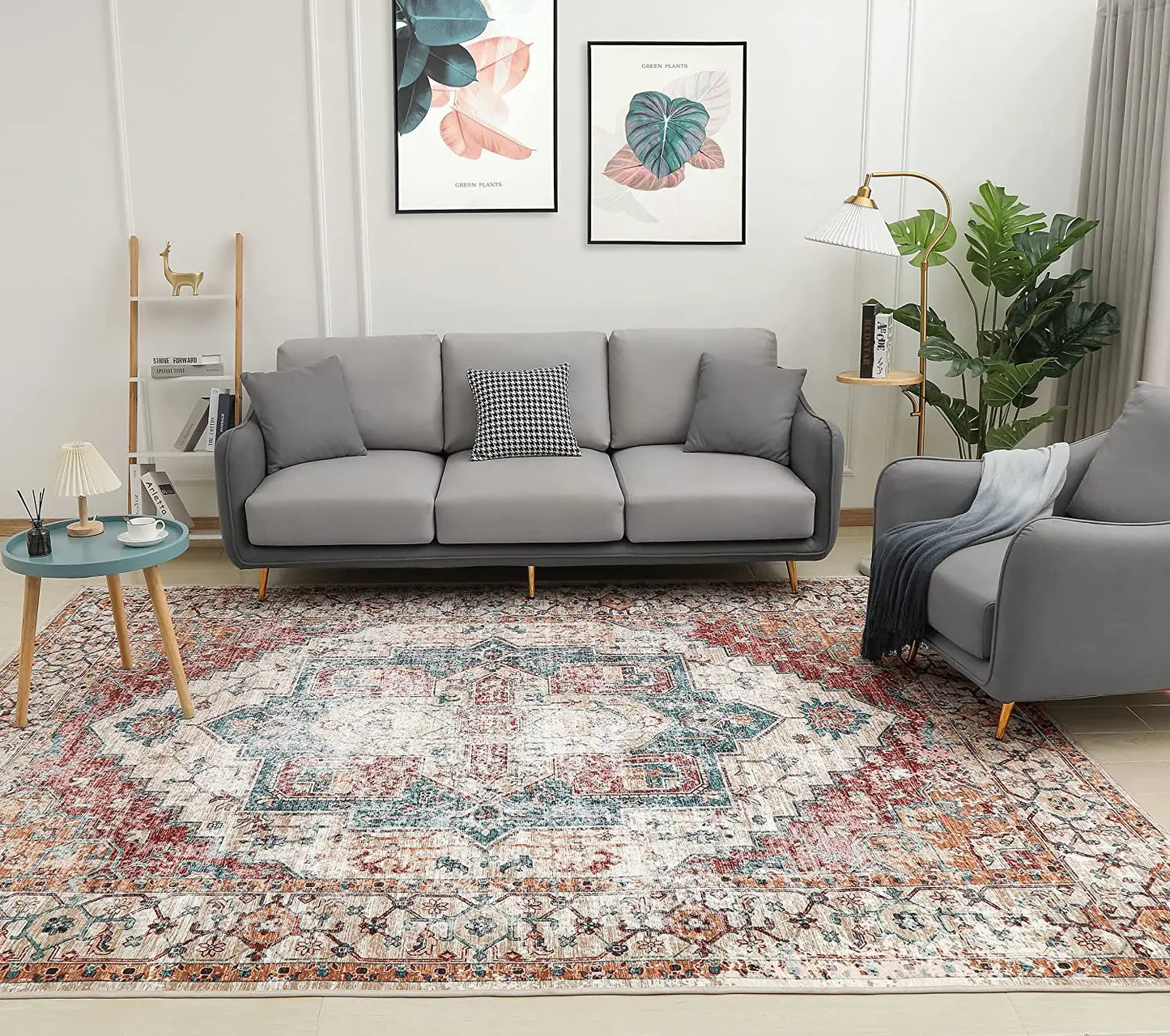 Vintage Bohemian Area Rug for Living Room, Bedroom