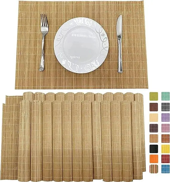 Set of 24 Bamboo Placemats 17.7X11.8Inch