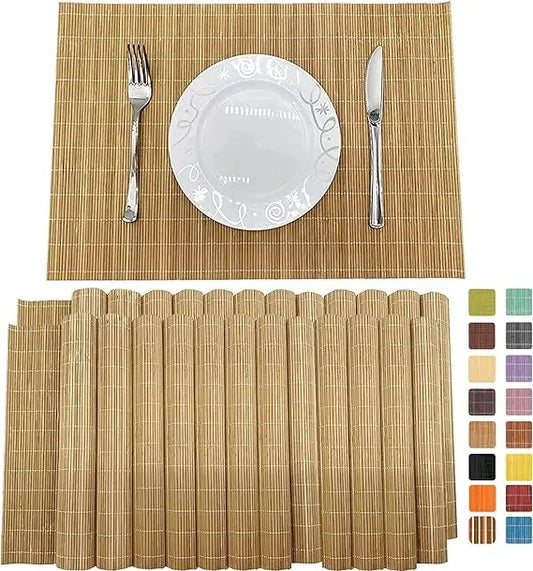 Set of 24 Bamboo Placemats 17.7X11.8Inch