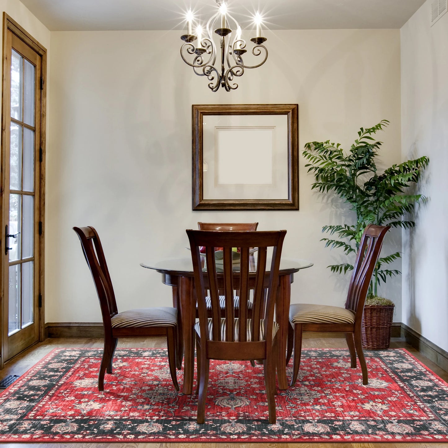 Vintage Area Rugs Low Pile Machine Washable