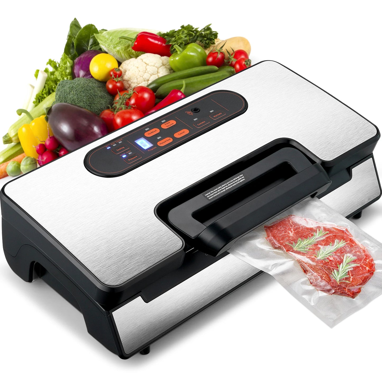 130W Vacuum Sealer Food Packaging Machine with Free 10pcs Vacuum bags