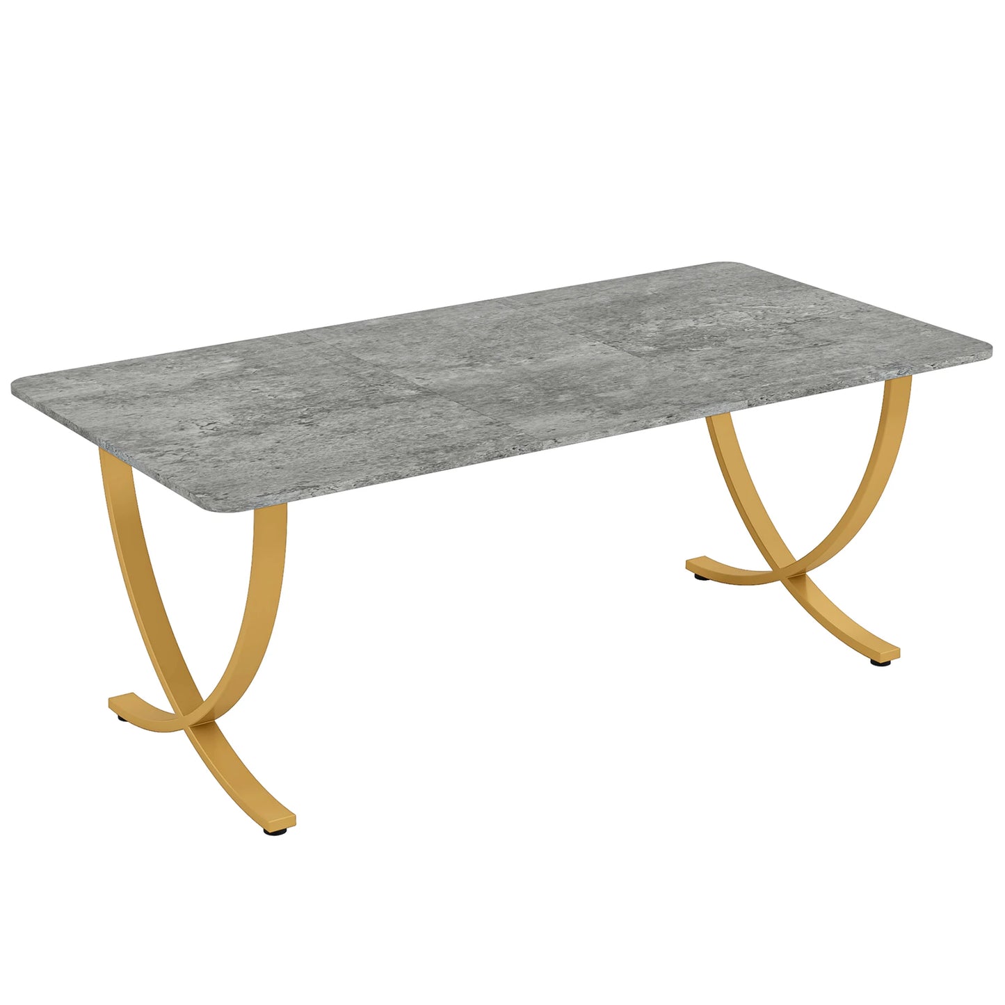63" Modern Dining Table Kitchen Table with Faux Marble Top
