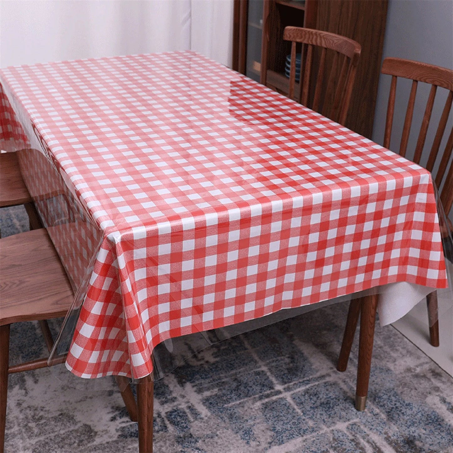 Clear Vinyl Tablecloth Protector Waterproof Oil-Proof  Sheet Table Cover 150x228