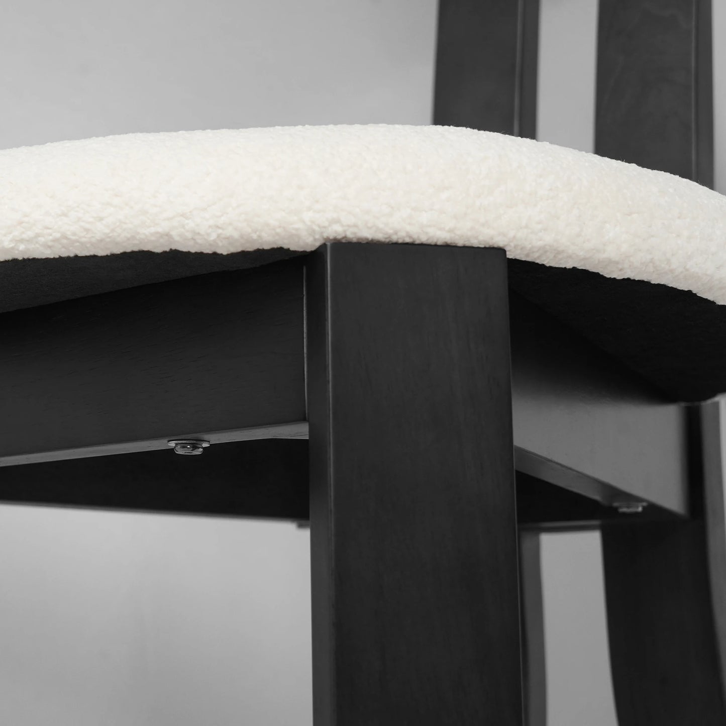 Wooden Dining Chairs Set of 2 Modern Round Dining Room Chair Comfy Fabric Upholstered Kitchen Chairs