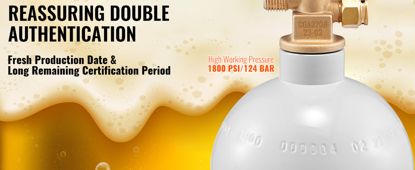 5 Lbs CO2 Tank Aluminum Gas Cylinder