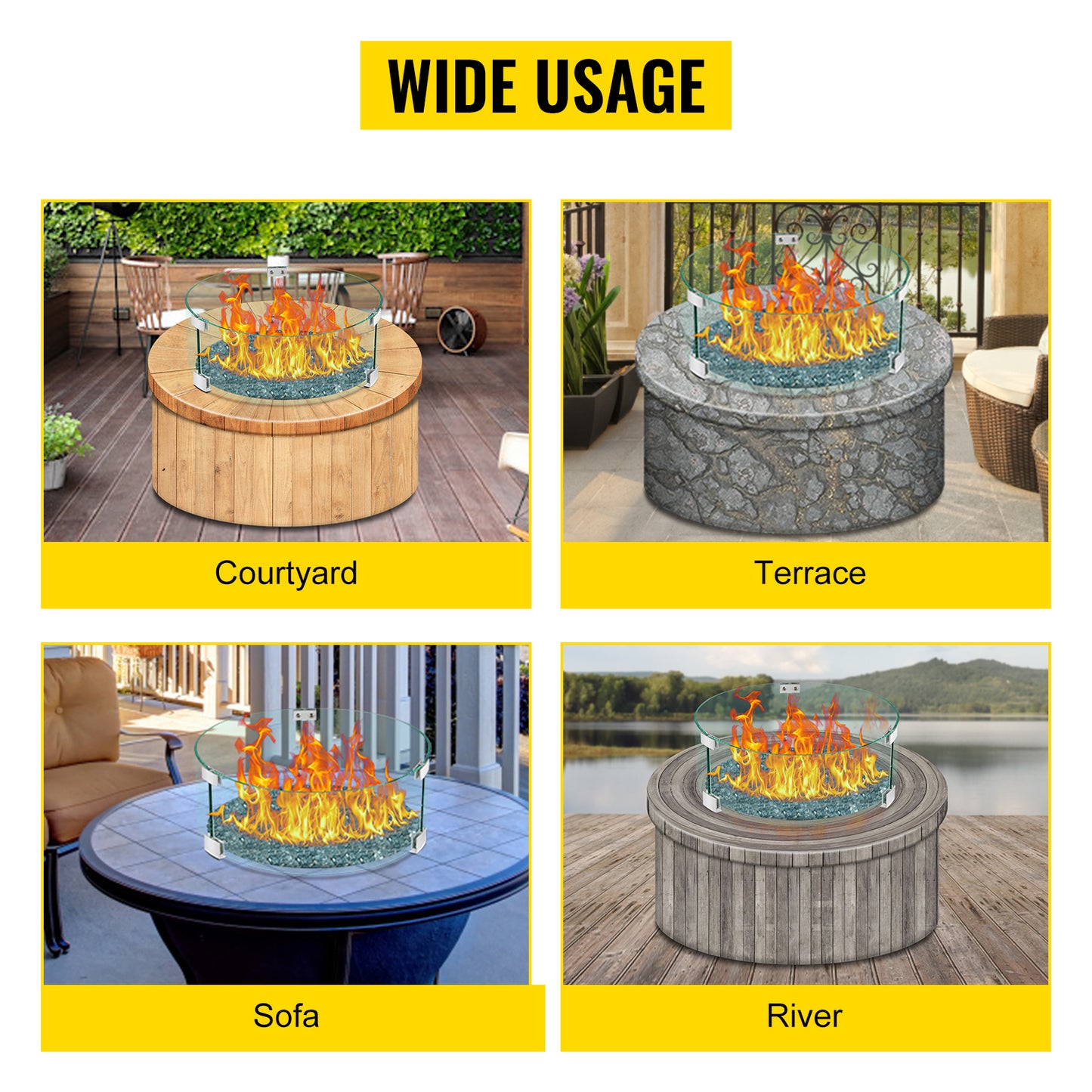 Tempered Glass Wind Guard Flame Shield
