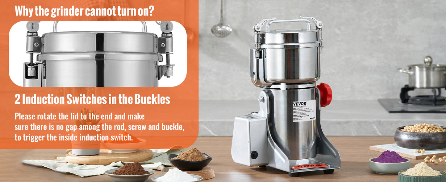 150-2500g Electric Grain Mill Grinder