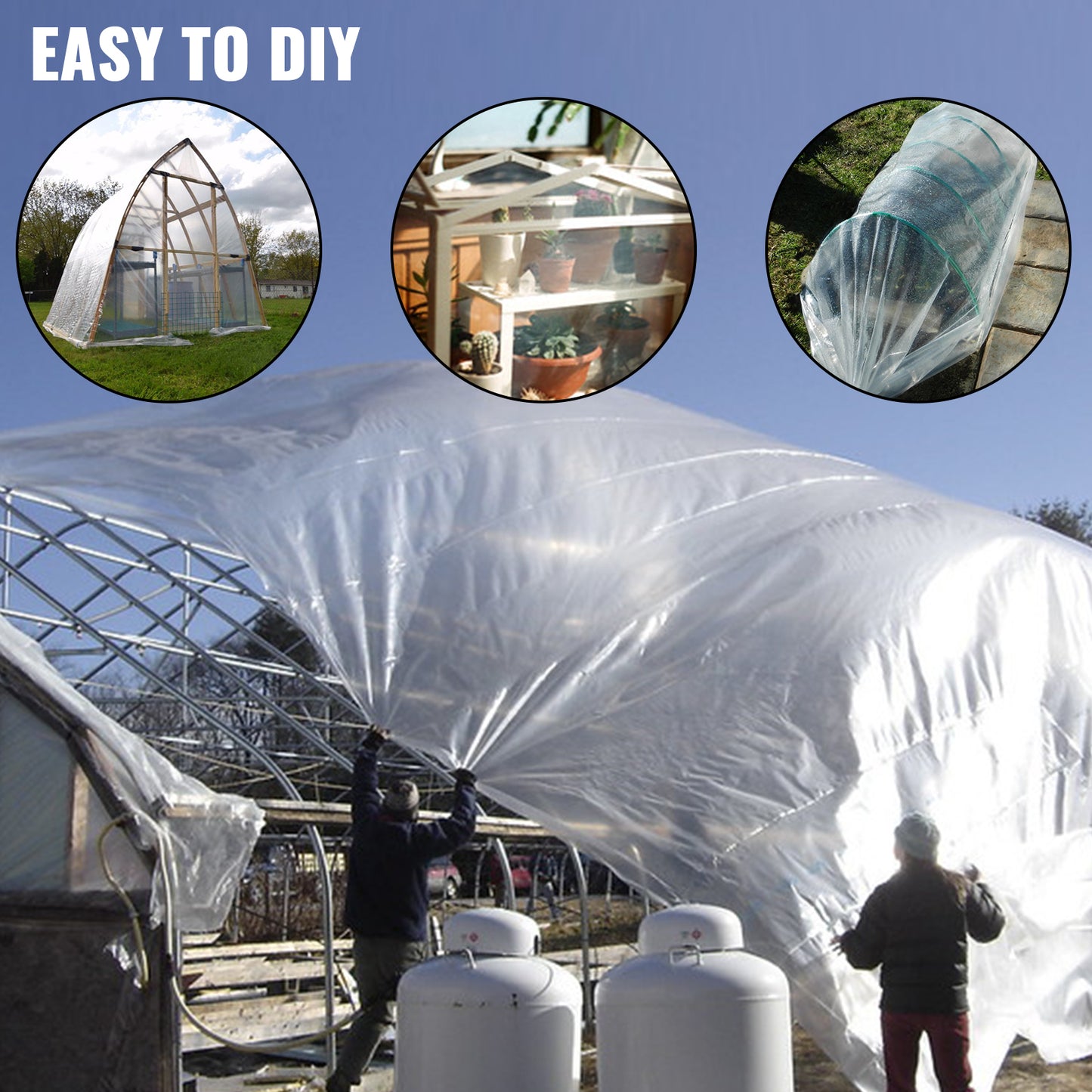 Agricultural Greenhouse Film Clear Plastic Farm Crops Vegetable Cover UV Resistant Polyethylene Covering Plants Flowers