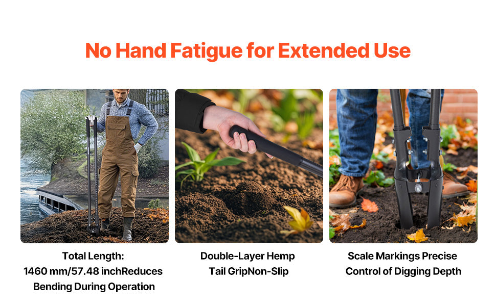 Post Hole Digger Heavy Duty Post Hole Digger Manual Hole Digger with Scale Markings Post Hole Digger for Digging Gardening