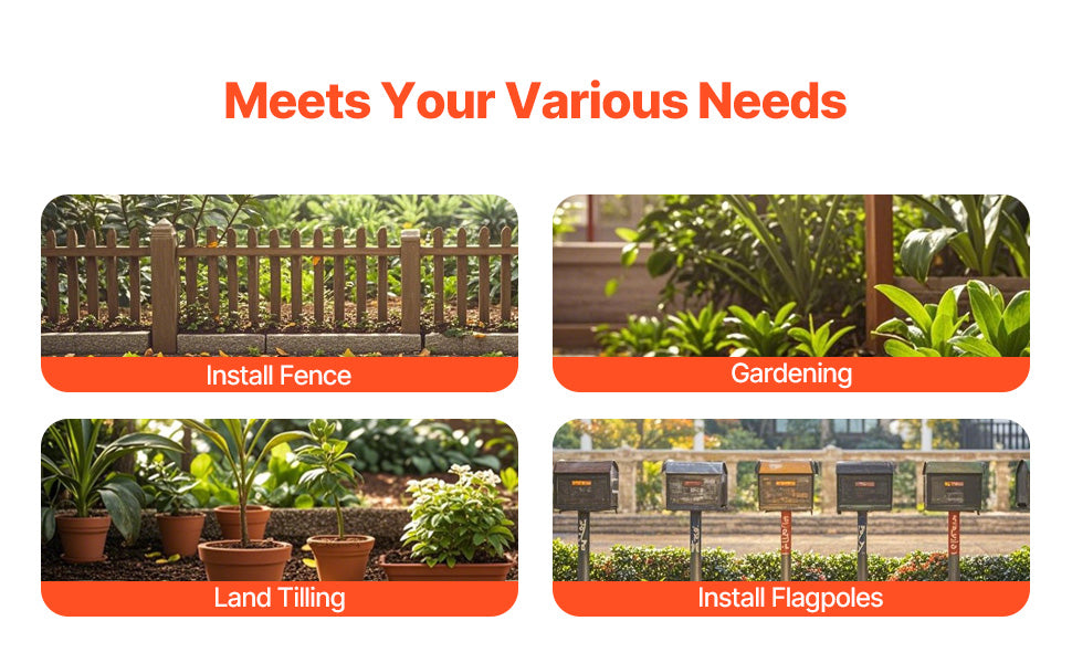 Post Hole Digger Heavy Duty Post Hole Digger Manual Hole Digger with Scale Markings Post Hole Digger for Digging Gardening