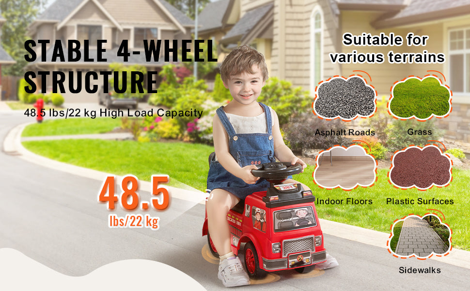 Ride On Push Car Kids Ride On Car with Music Steering Wheel & Under Seat Storage for Toddlers Ages 3-12 Ride Racer