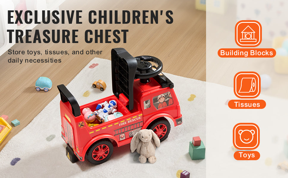 Ride On Push Car Kids Ride On Car with Music Steering Wheel & Under Seat Storage for Toddlers Ages 3-12 Ride Racer