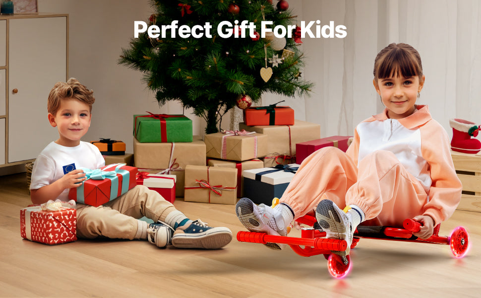 132/198lbs Kids Ride on Scooter Swing Side-to-Side Powered by Zig-Zag Motion Drifting Outdoor Sport Toys for Children