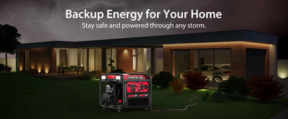 4400W Portable Generator with Inverter Technology, RV Ready 30A Outlet, Gas Powered, Lightweight & Quiet for Home Use