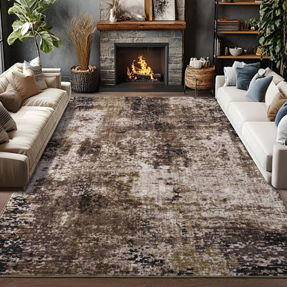 Living Room Area Rugs Soft Large Modern Abstract Area Rug, Vintage Machine Washable Non Slip Carpet , Low Pile Rugs