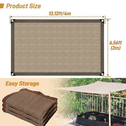 1 Pack 2×4M Garden Sunshade Cloth, Brown Sunshade Net for Outdoor Garden Pool Patio