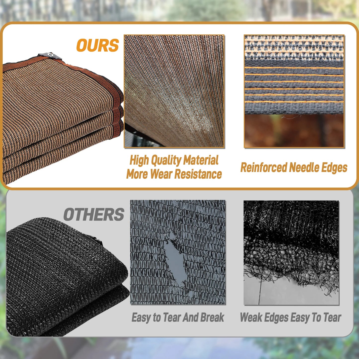 1 Pack 2×4M Garden Sunshade Cloth, Brown Sunshade Net for Outdoor Garden Pool Patio