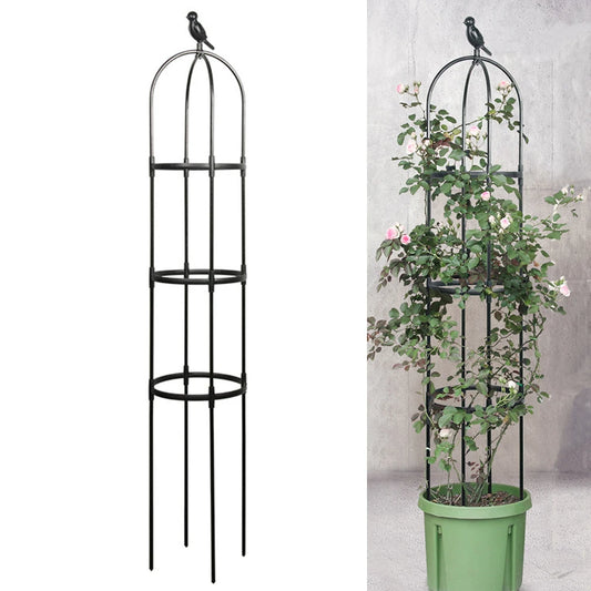 6ft Garden Obelisk Trellis for Climbing Plants-Rustproof Metal Pipe with Heavy Duty Plastic Coated
