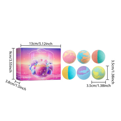 6pcs Bubble Bath Bomb Ball Exfoliating Body Nourish Skin Relieve Fatigue Stress Anxiety Clean Pores Body Bath Bomb Set