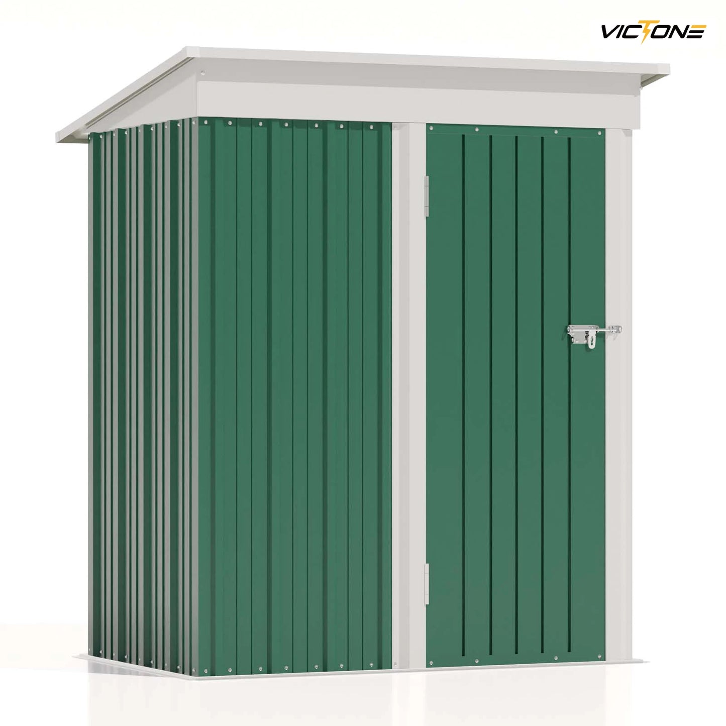 5x3 FT Outdoor Storage Shed, Tool Shed with Sloping Roof and Lockable Door, Metal Shed for Backyard Garden Patio Lawn
