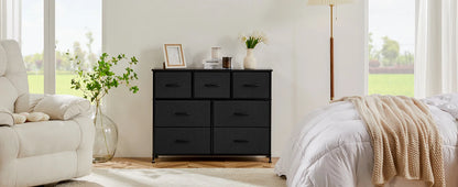 Dresser For Bedroom With 7 Fabric Drawers Organizer Storage Closet