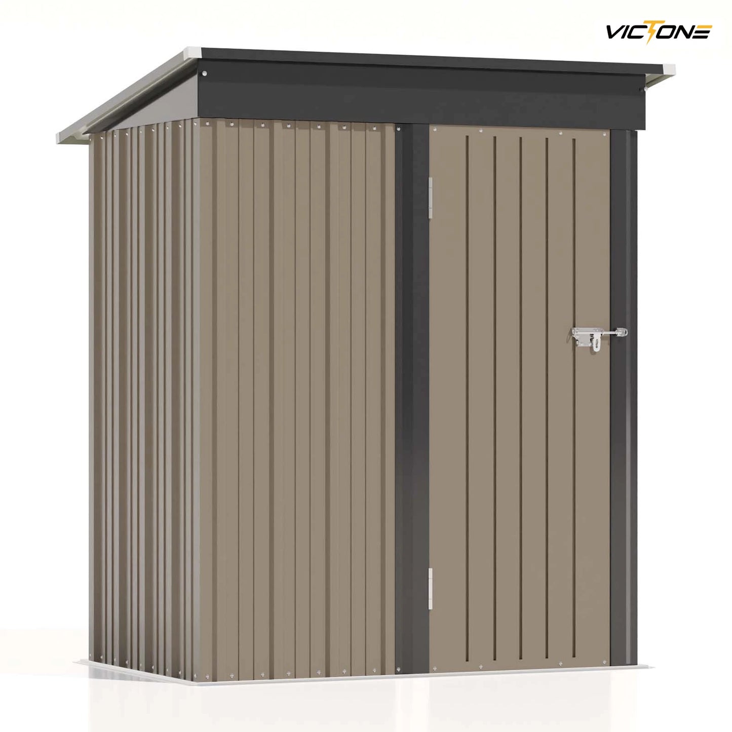 5x3 FT Outdoor Storage Shed, Tool Shed with Sloping Roof and Lockable Door, Metal Shed for Backyard Garden Patio Lawn