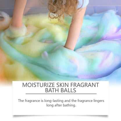 6pcs Bubble Bath Bomb Ball Exfoliating Body Nourish Skin Relieve Fatigue Stress Anxiety Clean Pores Body Bath Bomb Set