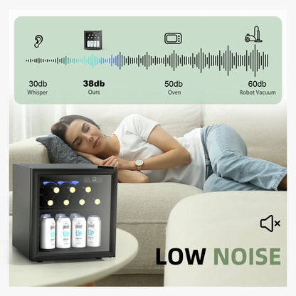 Mini Fridge 1.3 cu ft. 48 Can Beverage Refrigerator Cooler for Beer Drinks Wines Beverage Fridge with Adjustable Shelves