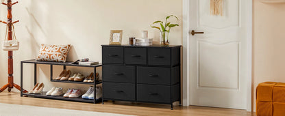 Dresser For Bedroom With 7 Fabric Drawers Organizer Storage Closet