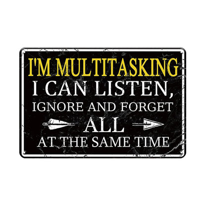 6pcs Funny Quotes Metal Tin Signs - Retro Humorous Wall Art for Office, Garage, Bar, Club, Bedroom, Kitchen, 8x12in