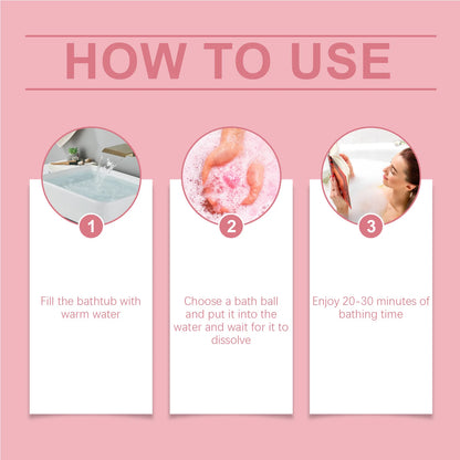 6pcs Bubble Bath Bomb Ball Exfoliating Body Nourish Skin Relieve Fatigue Stress Anxiety Clean Pores Body Bath Bomb Set