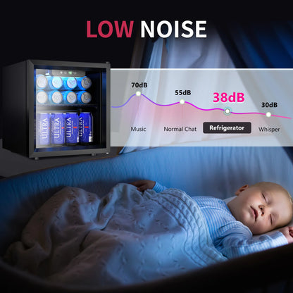 Mini Fridge 1.3 cu ft. 48 Can Beverage Refrigerator Cooler for Beer Drinks Wines Beverage Fridge with Adjustable Shelves