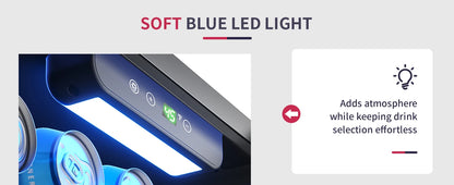 Mini Fridge 1.3 cu ft. 48 Can Beverage Refrigerator Cooler for Beer Drinks Wines Beverage Fridge with Adjustable Shelves