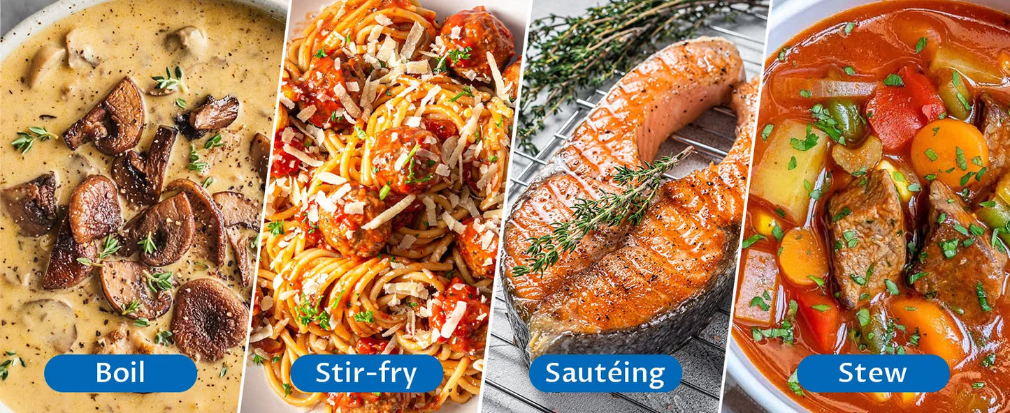 Induction Cookware Pots and Pans Set 10 Piece,  Dishwasher Safe Nonstick Cooking Pans, Stay-Cool Bakelite Handle