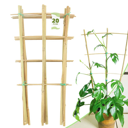 10 Pack Bamboo Trellis For Climbing Plants, 16 Inch Natural Garden Fan-shaped Plant Support Bracket, Suitable For Potted Plant