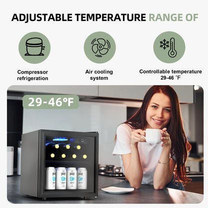 Mini Fridge 1.3 cu ft. 48 Can Beverage Refrigerator Cooler for Beer Drinks Wines Beverage Fridge with Adjustable Shelves